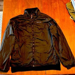 Marmot Dri Clime Windbreaker  Womens Medium Black Logo Lined Vented Full Zipper